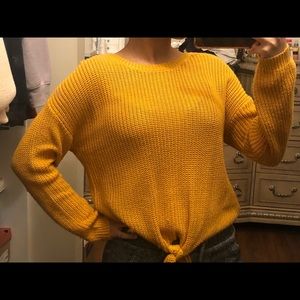 Mustard yellow knit sweater